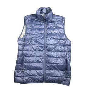 Eddie Bauer Goose Down Puffer Vest Men's M Quilted Navy Blue Outdoor Gorpcore